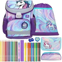 Belmil Schulranzen Set Mini Fit 10-teilig Mädchen Unicorn Dream