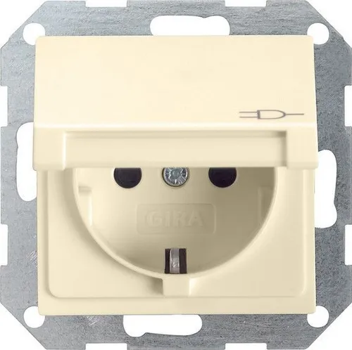 Gira Steckdose mit Klappdeckel ST55, cremeweiß, 045401  Gira