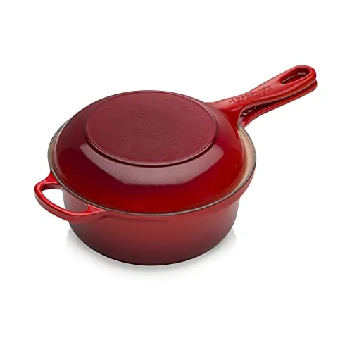 Le Creuset Signature 2-In-1 Marmitout, Gusseisen, Ø 22 cm in rot von Le Creuset