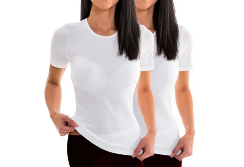 HERMKO Unterziehshirt 17800 Damen kurzarm Unterhemd 2er Pack - Damen Unterhemden in Größe 44/46 (L) aus 50% Baumwolle und 50% Modal, weich und atmungsaktiv, ideal für jeden Tag.
