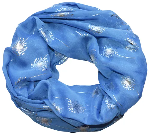 Damen Loopschal Schlauchschal Rundschal Schal Pusteblumen Halstuch Jeansblau