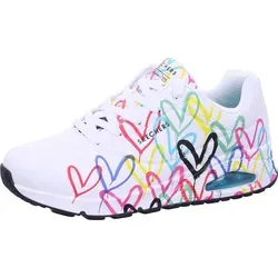 Skechers Damen UNO-Spread The Love Sneakers, Weiß, 39 EU - Damen-Sneaker aus hochwertigem Synthetikleder, bequem und stylisch für jeden Anlass.