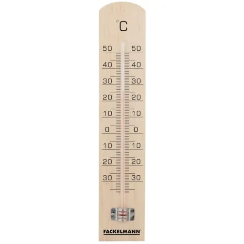 FACKELMANN Zimmerthermometer Holz, Länge: 180 mm