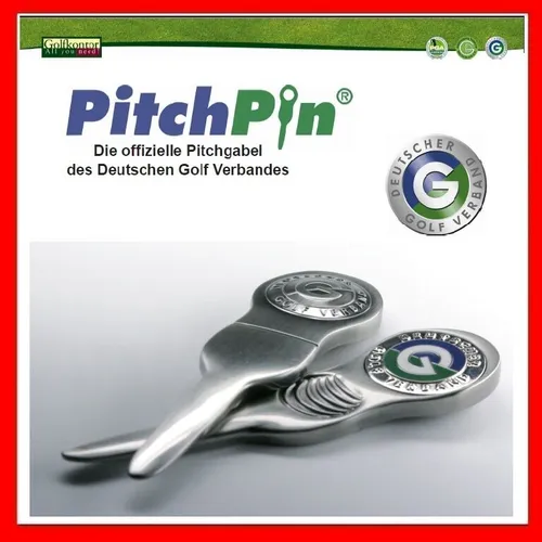 PitchPin - offizielle Pitchgabel Ballmarker vom DGV Golf - Geschenk - NEU