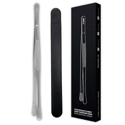 REDSALT® Premium Kochpinzette 30cm lang | INOX 18/10 Edelstahl rostfrei spülmaschinenfest | Profi Koch Zange Pinzette für Lebensmittel Küche Grill Gastro | Gourmetzange Küchenpinzette Grillpinzette
