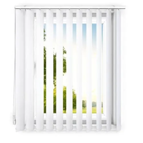 time4blinds - Lamellenvorhang - Vertikaljalousie - Lamellen für Büroarbeitsplätze und für Haus und Wohnung - Vorhang Flächenvorhang Schiebevorhang - 140x180 cm - Klassisch weiß