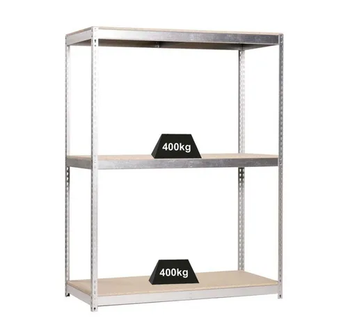 PROREGAL® Schwerlastregal MID WOOD YETI THREE, 150x120x45cm - Robustes Schwerlastregal mit 3 verstellbaren Holzböden und 400kg Traglast pro Ebene, ideal für Werkstatt und Lager. Einfache Montage dank Stecksystem.