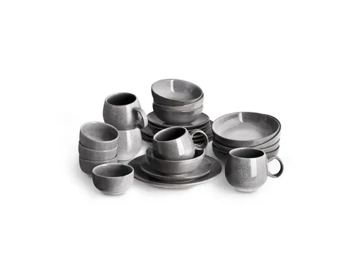 Springlane Geschirr-Set Misty Cliff, 24-tlg. Steingut, robust und pflegeleicht - Entdecke das elegante Geschirr-Set Misty Cliff für bis zu 4 Personen. Hergestellt aus robustem Steingut, ist es hitzebeständig und spülmaschinengeeignet – perfekt für jeden Anlass!