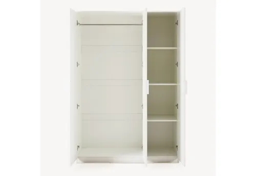 en.casa Kleiderschrank »Eiselfing« 3 Türen, 4 Fächer 176x120x52 cm Weiß