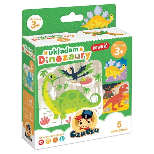 Układanka edukacyjna Dinozaury 5X9el. PUD CZUCZU 491163 BRIGHT JUN 5902983491163