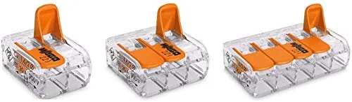 WAGO Spleißverbinder 221-412-413-415 x10, Kompakte Bauweise mit Hebel, Leiter 0,14-4 mm², Grau, Kunststoff, Terminalblock