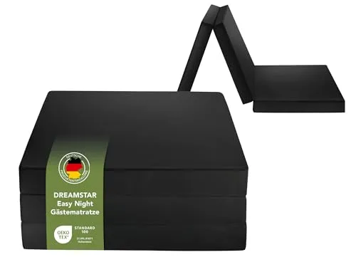 Dreamstar Easy Night | Faltbare Gästematratze 60 x 190 cm - Faltbare Gästematratze mit 30 Nächte Probeschlafen, ideal für Reisen oder als Gästebett. Öko-Tex zertifiziert und mit komfortablen Schaumkernen für besten Schlafkomfort.