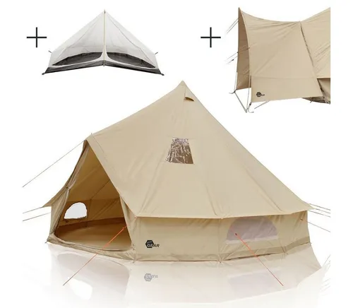 yourGEAR Tipi-Zelt yourGEAR Zelt Desert 10 Pro UV50+ Tipi mit Schlafkabine und Vordach, Personen: 10