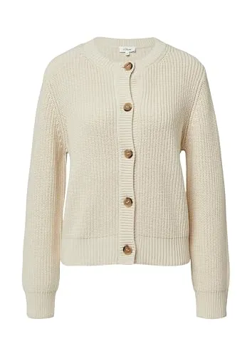 s.Oliver Strickpullover Strickjacke - Strickpullover aus Baumwollmix, kuschelig und vielseitig für jeden Anlass, ideal für lässige Casual-Looks.