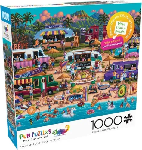 Sinoeem Buffalo Games – Pun Fuzzles – Hawaiian Food Truck Festival – 1000 Teile Puzzle