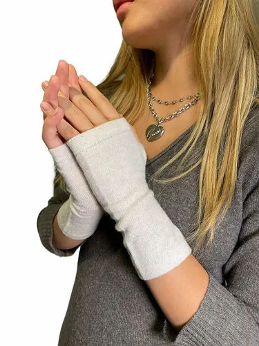 Prettystern Kaschmir Damen Pulswärmer fingerlose Handschuhe Cashmere HandStulpen