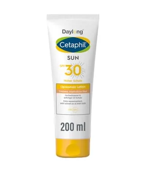 Cetaphil Sun Daylong SPF 30 Liposomale Lotion - Sonnenpflege für trockene und empfindliche Haut, extra wasserfest und dermatologisch getestet. Zieht schnell ein, klebt nicht und enthält pflegende Inhaltsstoffe wie Aloe Vera und Vitamin E.