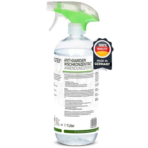 FLOTEX Anti-Giardien Wischkonzentrat 1L I Hocheffektives Giardien Desinfektionsmittel für alle Oberflächen I Wirksames Desinfektionsmittel für Giardien für den Haushalt