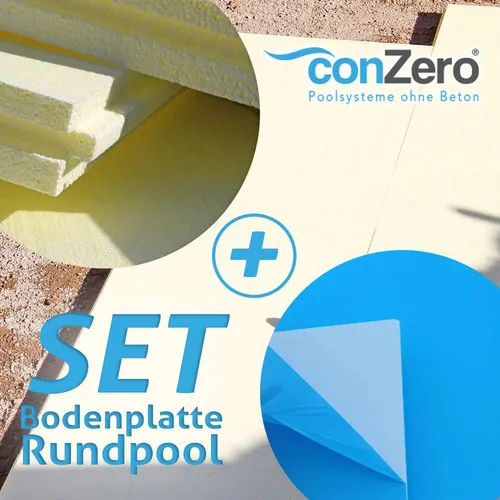 SET Bodenplatte Rundpool Hartschaum Vinyl Ø 4,50m conZero