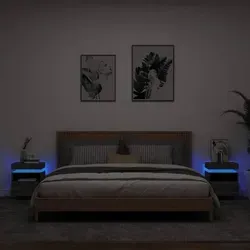 vidaXL Nachttisch 2 STK. mit LED-Leuchten