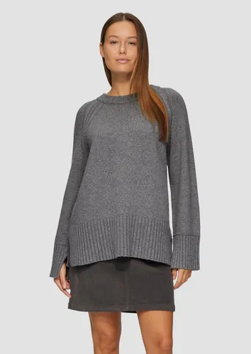 s.Oliver Longpullover Strickpullover Strickpullover mit Raglanärmeln und Schlitz am Saum
