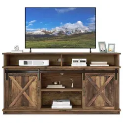 OKWISH TV-Schrank Sideboard mit 2 Schiebetüren