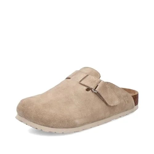 Rieker Damen-Clog mit Tieffußbett in Porzellan-Beige, EU Größe 38 - Stylische Rieker Clogs für Damen aus hochwertigem Glattleder. Der praktische Klettverschluss sorgt für einfachen Einstieg, während die ultraleichte Sohle hohen Tragekomfort garantiert. Ideal für jeden Tag!