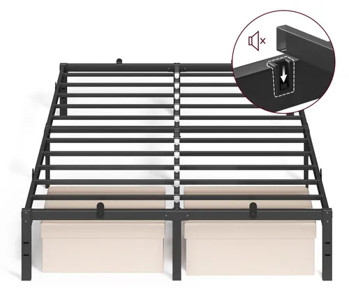 VASAGLE Metallbettgestell 140 x 200 cm in schwarz von VASAGLE