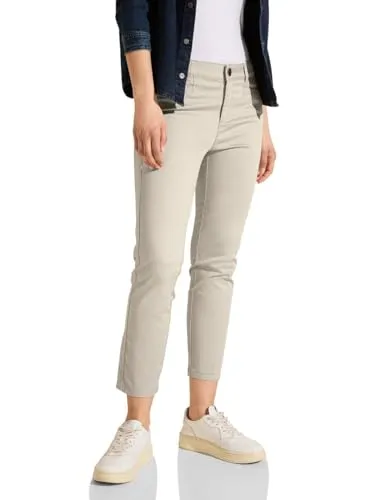 STREET ONE Damen A377207 7/8 Satin Hose, Dolomite Stone, 34W / 26L