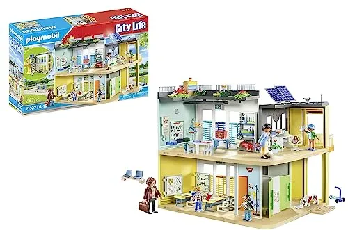 PLAYMOBIL City Life Große Schule - Bewegliche Tafel, fördert kreative Rollenspiele für Kinder ab 5 Jahren