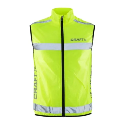 Craft Windweste Visibility Vest - Reflektierende Fahrrad- und Laufweste - Fahrradbekleidung, unisex Warnweste mit 360° Reflektoren und Mesh-Material für optimale Ventilation und Sichtbarkeit bei Dämmerung und Dunkelheit.
