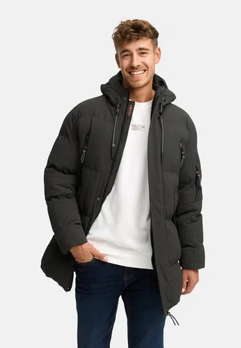 Indicode Herren INLondoy Parka mit Kapuze | Stylische Steppjacke für Männer in Raven, XXL - Moderner Parka mit praktischen Reißverschlusstaschen und elastischen Bündchen für optimalen Sitz. Langer Schnitt bietet zusätzlichen Schutz. Ideal für kalte Tage und vielseitige Styles. Hochwertige Verarbeitung garantiert!