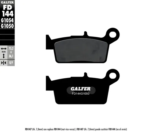 Produktbild Bremsbeläge Galfer FD144G1050 Semi-Metall SCOOTER vorne 8,9mm für Peugeot SV