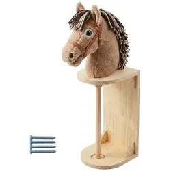 Relaxdays Steckenpferd Halter Wand für Hobby Horse Hellbraun