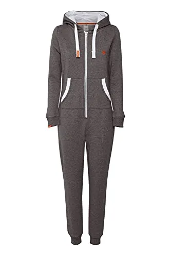 OXMO OXBenna Damen Overall Jogginganzug - Funktionsjacken - Bequemer Jumpsuit mit Kapuze aus hochwertiger Baumwollmischung, ideal für gemütliche Abende auf der Couch.