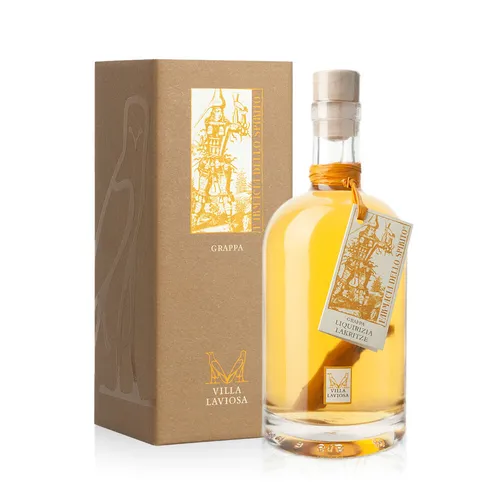 Villa Laviosa Grappa Lakritze / 40% Vol. 0,5 ltr. / Geschenkpackung