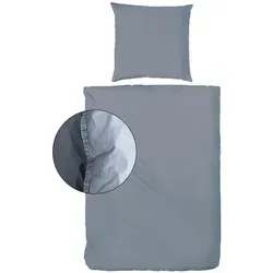 Vario Bettwäsche Renforce Stone washed denim, 135 x 200 cm - Bettwäsche-Sets aus stone washed Denim, sorgt für ein modernes Schlafambiente und hohen Schlafkomfort.