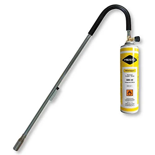 Mesto Thermo-Gärtner 1760 mit Piezo-Zündung - Gartenverzierungen - Effektive thermische Unkrautbekämpfung ohne Chemie. Inkl. 600 ml Gasdose für ca. 1,5 Stunden Einsatz, ideal auch zum Grillanzünden.