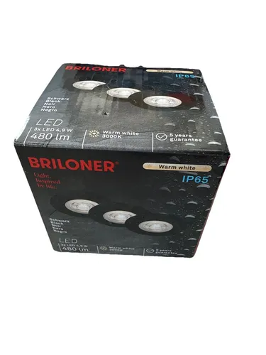 Briloner LED Einbauleuchten Bad Einbaulampen ultraflach IP65 Schwarz-Matt Ø9cm