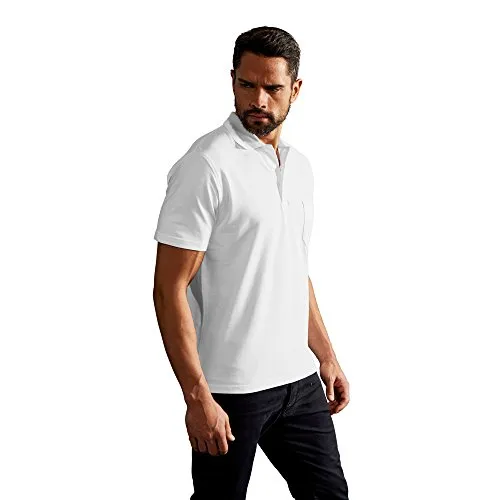 Heavy Poloshirt mit Brusttasche Herren, Weiß, XL