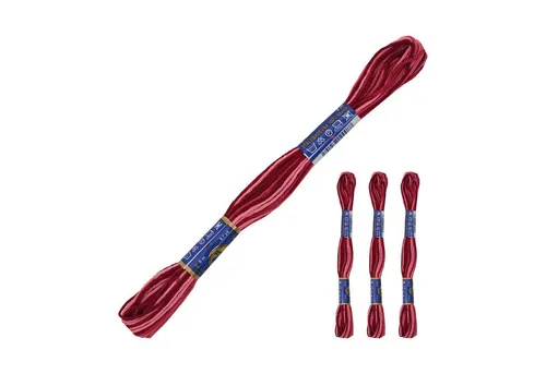 maDDma 3 Docken Stickgarn mit Farbverlauf Stickgarn, 8 m, 35382 Rotweinfarben