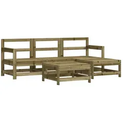 vidaXL 5-tlg. Garten-Lounge-Set Kiefernholz Imprägniert - Gartenmöbel-Set aus imprägniertem Kiefernholz, robust und wetterfest, ideal für gemütliche Stunden im Freien mit Familie und Freunden. Perfekt für Terrasse, Balkon oder Garten.