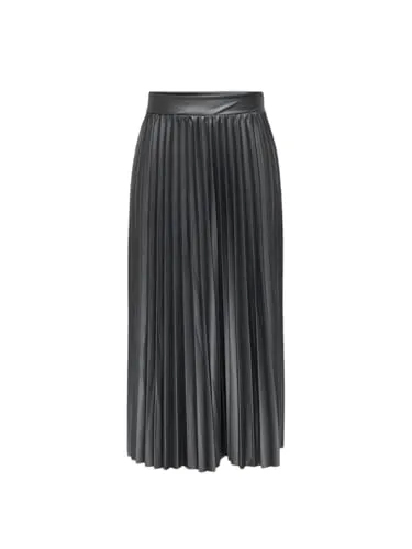 ONLY Faltenrock ONLANINA - Plissee grau XS - Eleganter 7/8-langer Plissee-Rock in dunkelgrau, ideal für jeden Anlass. Lockere Passform und pflegeleicht bei 30 °C, perfekt für stilbewusste Frauen.