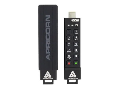 Apricorn Aegis Secure Key 3NXC - 64GB USB-Stick - Sicherer USB-Stick mit 64 GB, USB 3.2 Gen 1 und hoher Übertragungsgeschwindigkeit bis zu 77 MB/s. Ideal für den geschützten Datentransfer dank starker 256-Bit-Verschlüsselung.