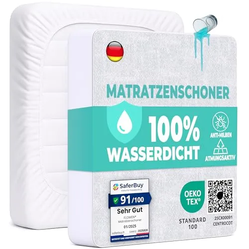 Matratzenschoner 60x120cm wasserdichte Matratzenauflage aus Baumwolle Nässeschutz Inkontinenzunterlage Matratzenbezüg Atmungsaktive Anti-Allergie und Anti Milben für Bett und Matratze Waschbar