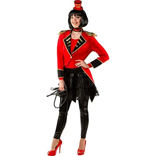NET TOYS Eleganter Frack für Damen Dompteuse | Rot-Schwarz in Größe 42/44 (M/L) | Edle Frauen-Verkleidung Zirkus-Direktorin | Passend gekleidet für Karneval & Fasnacht