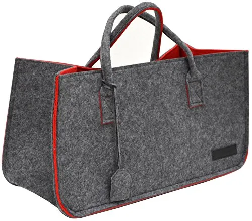 DuneDesign Shopping Bag Filz XXL - 50x25x25 Schwerlast Filztasche - Aschesauger: 100% Recycling-Filztasche, bis 25 kg belastbar - ideal als Kaminholzkorb, Einkaufskorb oder Organizer. Stabil mit 5 mm dicken Wänden und verstärkten Griffen.