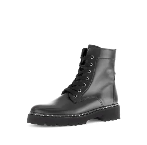 Gabor Damen Combat Boots, Frauen Stiefeletten,Best Fitting,uebergangsstiefel,schnürstiefel,Stiefel,Bootee,schwarz(Altsilber),41 EU / 7.5 UK