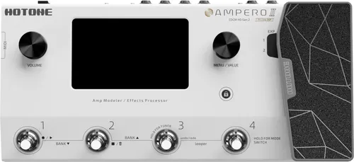 Hotone Ampero II Effektpedal - Effektpedal für E-Gitarre & Bass mit Tri-Core DSP-Plattform für lebendige Klänge; über 460 Effekte und 300 Presets sowie USB Audio Interface für kreative Flexibilität.
