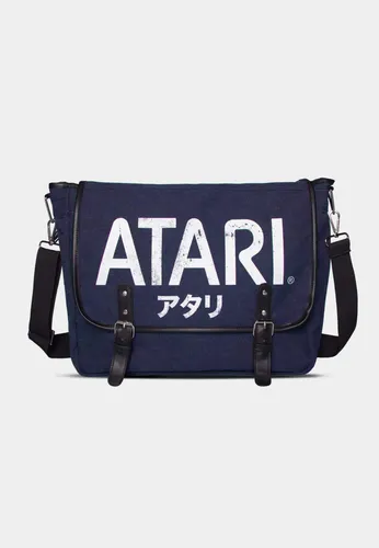 Atari Japonia Kuriertasche im Retro-Design - Stylische Kuriertasche im Atari-Varsity-Stil aus robustem Polyester-Canvas. Mit gepolstertem Laptop-Fach und praktischen Innentaschen ist sie ideal für Gamer und Retro-Fans.